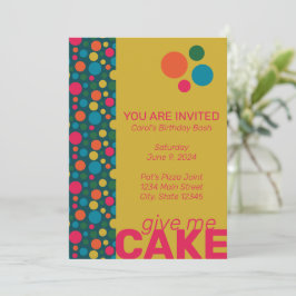 Invitación Puntos de círculo geométricos verdes y amarillos