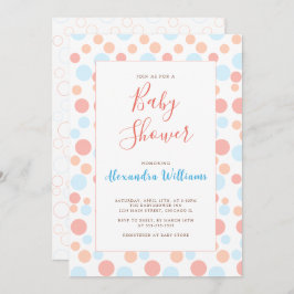 Invitación Puntos de color personalizados simples de Baby Sho