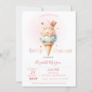 Invitación Puntos de helado coloridos acuarela