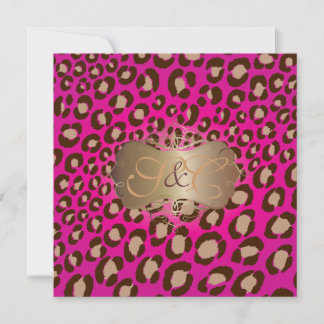 Invitación Puntos de leopardo + remolinos de perlas/vintage/r