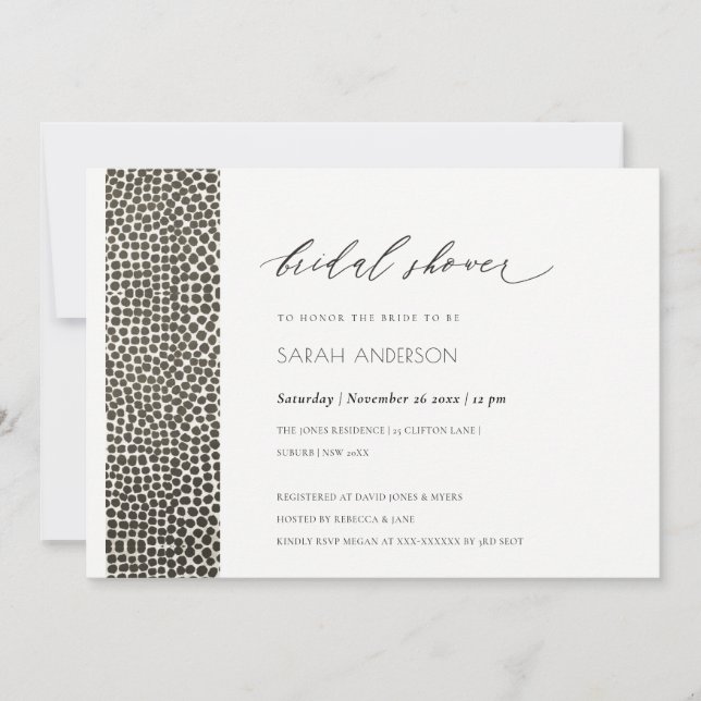 INVITACIÓN PUNTOS DE PLATA DE COBRE GLAMOROSO CON DUCHA BRIDA (Anverso)