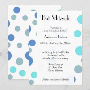 Invitación Puntos de Polka Azul, Patrón de Punto de Polka, Mi