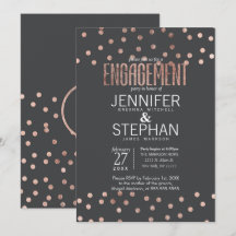 Puntos de Polka Oro Rosa y Compromiso de Gris Carb