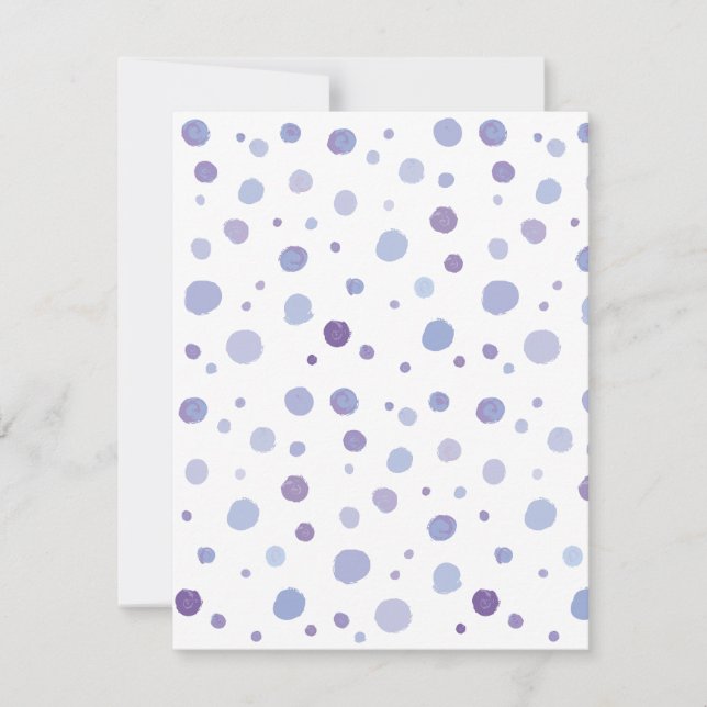 Invitación puntos de polka pintados a mano (Anverso)