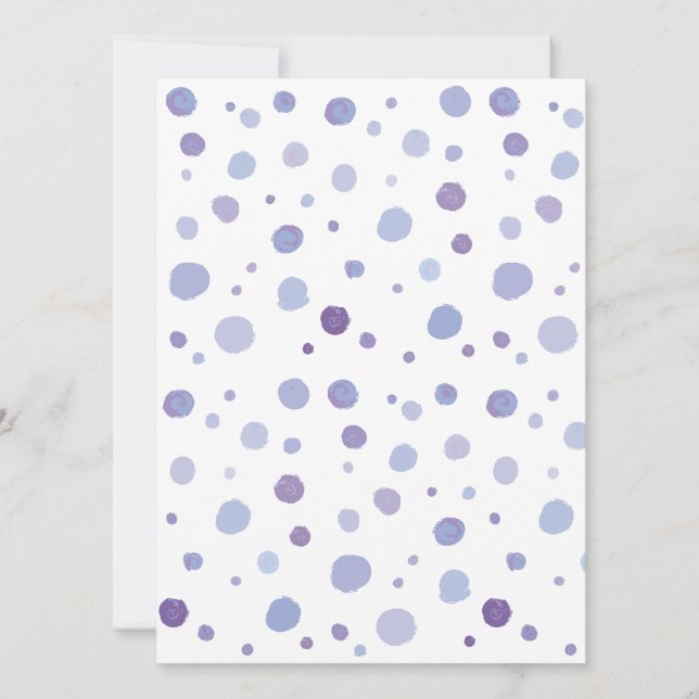 Invitación puntos de polka pintados a mano (Anverso)