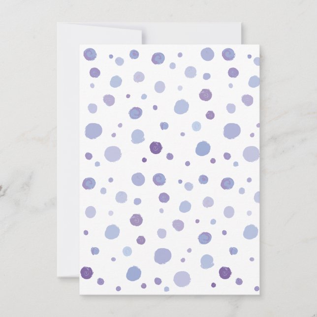 Invitación puntos de polka pintados a mano (Anverso)