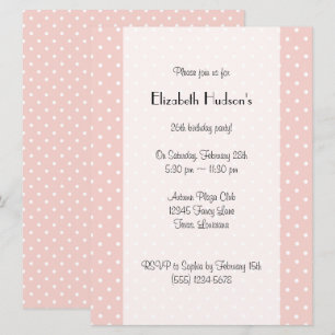 Invitación Puntos de Polka Rosa, Patrón de Punto de Polka, Pu
