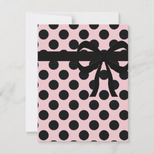 Invitación Puntos de polka rosados y negros