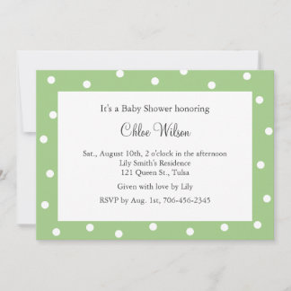 Invitación Puntos de Polka Verde bonito