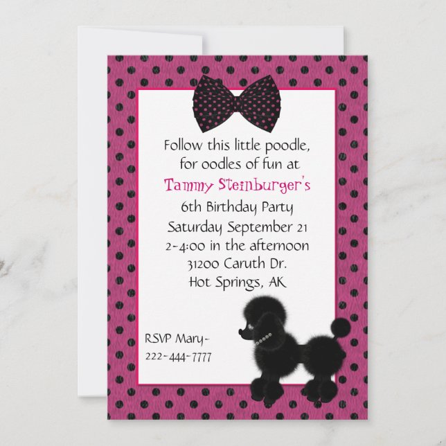 Invitación Puntos de Polka y Fiesta por el Cumpleaños de los  (Anverso)