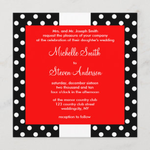 Invitación Puntos del Polka Negro