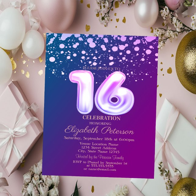 Invitación Puntos elegantes,Dulce violento 16 (Subido por el creador)
