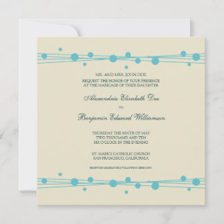 Invitación Puntos modernos y bodas de paja 2 (aqua)
