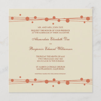Invitación Puntos modernos y bodas de paja 2 (coral)