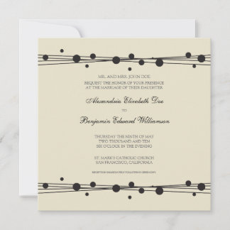 Invitación Puntos modernos y bodas de paja 2 (negro)