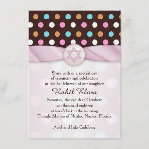 Invitación Puntos polacos, la estrella de David Bat Mitzvah I