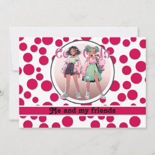 Invitación puntos rojos de polka en un fondo blanco