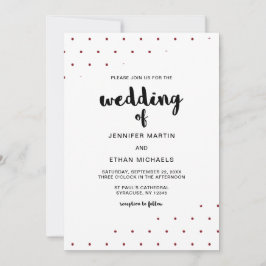 Invitación Puntos rojos del guión negro retro