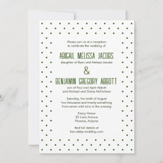 Invitación Puntos verdes/blancos con 2 conjuntos de padres de