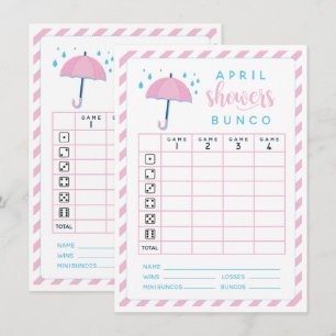 Invitación Puntuación de doble cara de Bunco April Showers