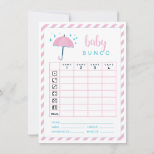Invitación Puntuación de juego de Baby Shower Bunco