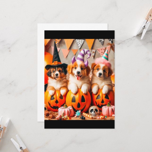 Invitación Puppies halloween party (Anverso/Reverso In Situ)