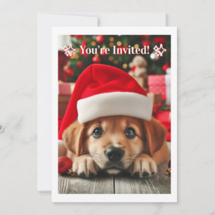 Invitación Puppy Ayudante de Santa