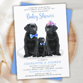 Invitación Puppy Parejas Blue Boy Baby Shower