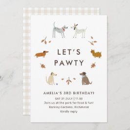 Invitación Puppy Pawty Dog Park Invite a un cumpleaños modern