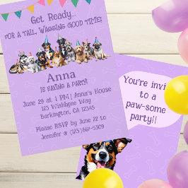 Invitación Puppy Perro Cumpleaños Paw-ty