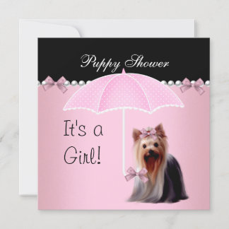 Invitación Puppy Shower Cute Perro Rosa 2