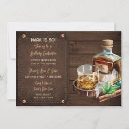 Invitación Puro Whisky Bourbon Masculino Cigars Cuero