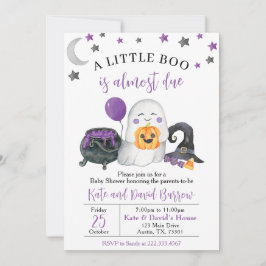 Invitación Purple A Little Boo Baby Shower