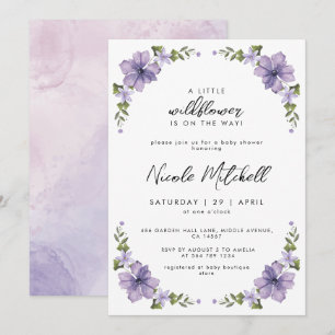 Invitación Purple A Little Wildflower Está En El Camino Del G