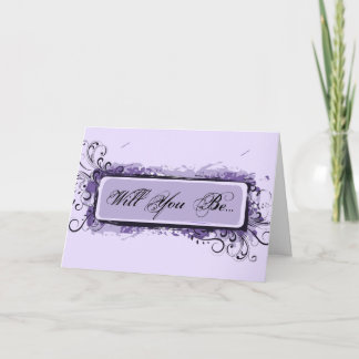 Invitación Purple Abstract Floral Be My Bridesmaid