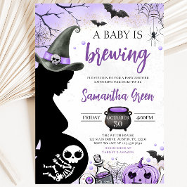 Invitación Purple Baby está preparando la Fiesta de Bebé de H
