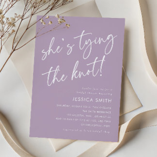 Invitación Purple Boho She's Tying the Knot Bridal Shower