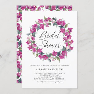 Invitación Purple Bougainvillea Wreath Brigamia Shower