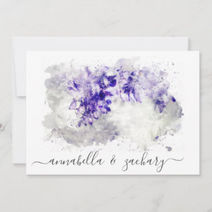 Invitación *~* Purple Bouquet RSVP QR AR26 BODA Floral
