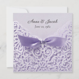 Invitación Purple Bow Sobre La Renovación De Votos Boda De La