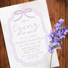 Invitación Purple Bow Watercolor Bridal Shower