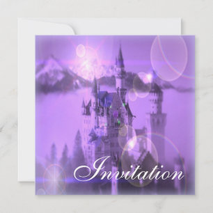 Invitación Purple Castle Garden Tea Fiesta Princess Cumpleaño