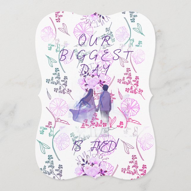 Invitación Purple date (Anverso)