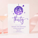 Invitación Purple Disco Ball Treinta y Treinta Fiesta de cump<br><div class="desc">¡Esta es una fiesta de cumpleaños 30 invitaciones para una discoteca morada!</div>
