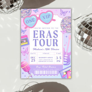 Invitación Purple Disco En Mi Cumpleaños Era