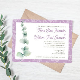 Invitación Purple Eucalyptus Floral Wedding Invitation