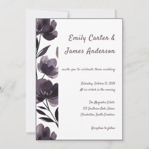 Invitación Purple Floral Botanical Wedding