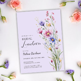 Invitación Purple Floral Elegante Wildflower Bridal Luncheon