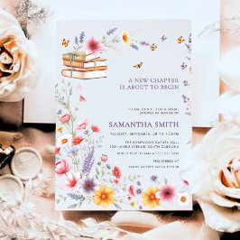 Invitación Purple Floral Storybook Chapter Bridal Shower