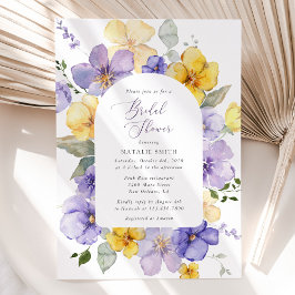 Invitación Purple Flowers, Yellow Flowers, Bridal Shower
